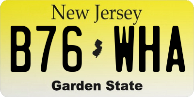NJ license plate B76WHA