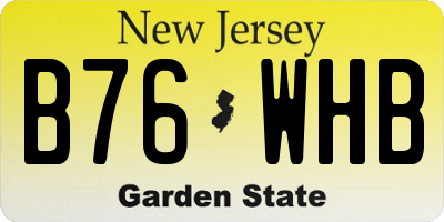 NJ license plate B76WHB