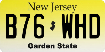 NJ license plate B76WHD