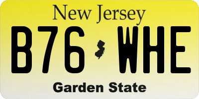 NJ license plate B76WHE
