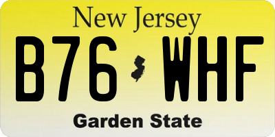NJ license plate B76WHF