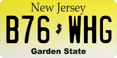 NJ license plate B76WHG