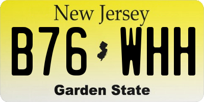 NJ license plate B76WHH