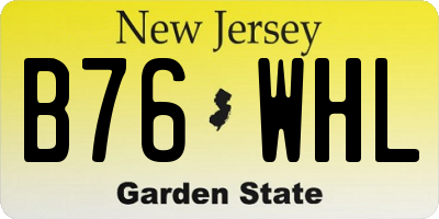 NJ license plate B76WHL