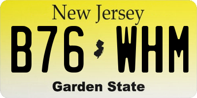NJ license plate B76WHM