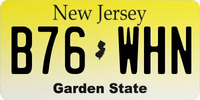 NJ license plate B76WHN