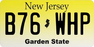 NJ license plate B76WHP