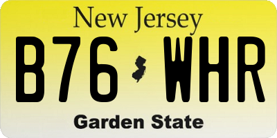 NJ license plate B76WHR