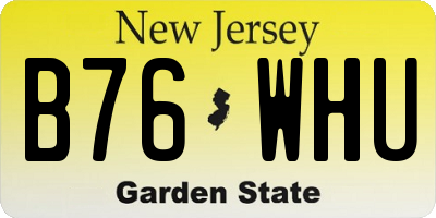 NJ license plate B76WHU