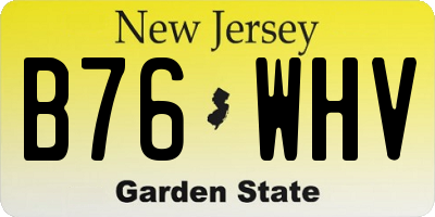 NJ license plate B76WHV
