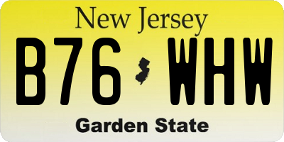 NJ license plate B76WHW