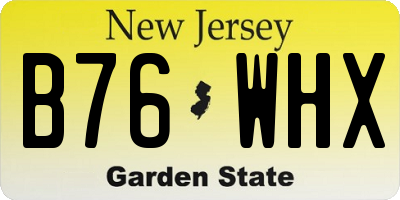 NJ license plate B76WHX