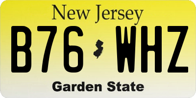 NJ license plate B76WHZ