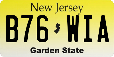 NJ license plate B76WIA