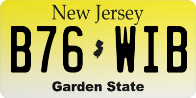 NJ license plate B76WIB