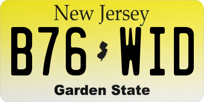 NJ license plate B76WID