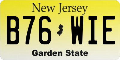 NJ license plate B76WIE