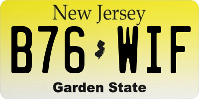 NJ license plate B76WIF