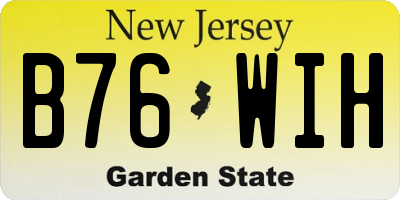 NJ license plate B76WIH