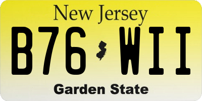 NJ license plate B76WII