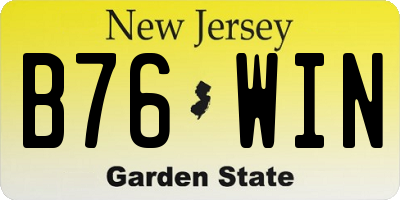 NJ license plate B76WIN