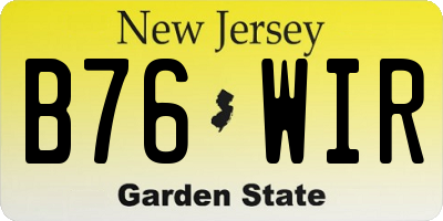 NJ license plate B76WIR