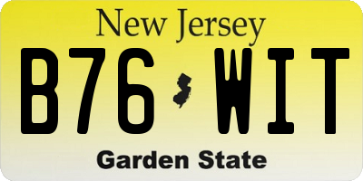 NJ license plate B76WIT