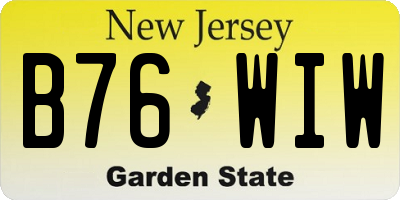 NJ license plate B76WIW