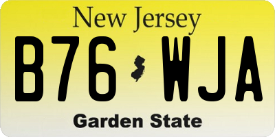 NJ license plate B76WJA