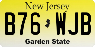 NJ license plate B76WJB
