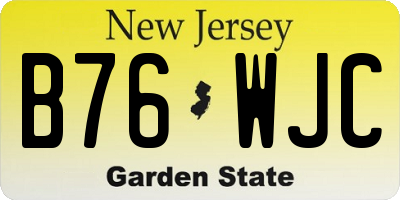 NJ license plate B76WJC