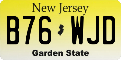 NJ license plate B76WJD