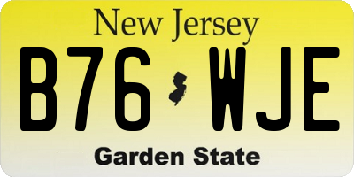 NJ license plate B76WJE