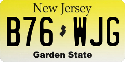 NJ license plate B76WJG