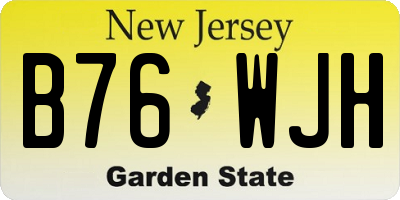 NJ license plate B76WJH