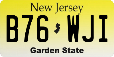 NJ license plate B76WJI