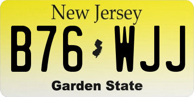 NJ license plate B76WJJ