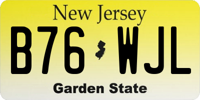 NJ license plate B76WJL