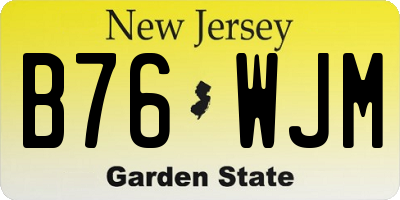 NJ license plate B76WJM