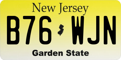 NJ license plate B76WJN