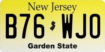 NJ license plate B76WJO