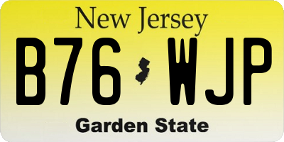 NJ license plate B76WJP