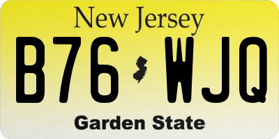 NJ license plate B76WJQ