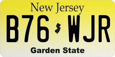 NJ license plate B76WJR