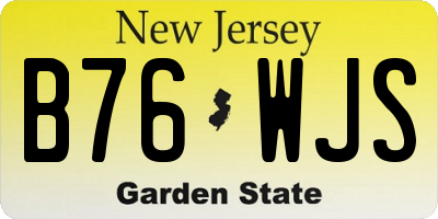 NJ license plate B76WJS