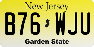 NJ license plate B76WJU