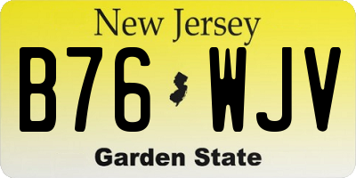 NJ license plate B76WJV