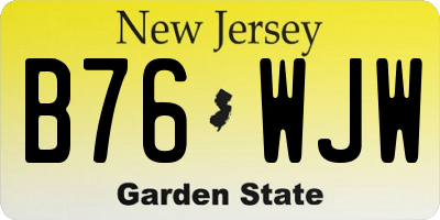 NJ license plate B76WJW