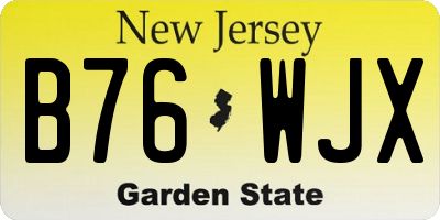 NJ license plate B76WJX