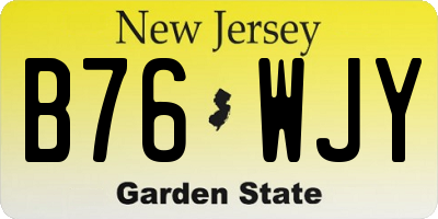 NJ license plate B76WJY